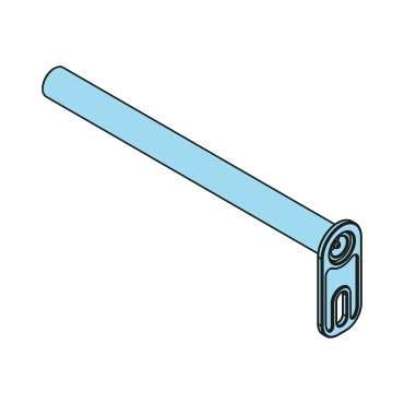 400049 - Achse für Polyamidrollen, 30x360mm, mit Schmierung & Sicherung, S355J2 - Übersicht