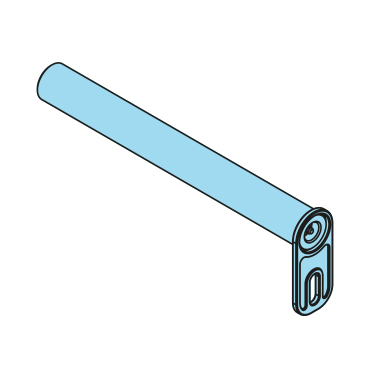 400062 - Achse für Polyamidrollen, 40x360mm, mit Schmierung & Sicherung, S355J2 - Übersicht