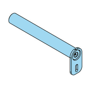 400064 - Achse für Polyamidrollen, 45x360mm, mit Schmierung & Sicherung, S355J2 - Übersicht