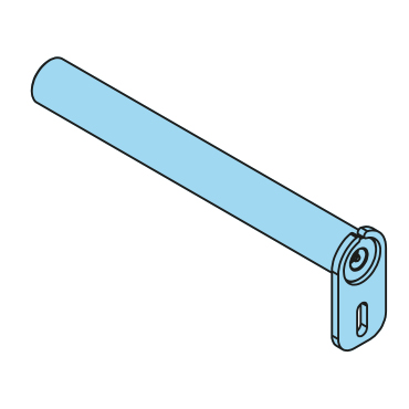 400065 - Achse für Polyamidrollen, 45x390mm, mit Schmierung & Sicherung, S355J2 - Übersicht