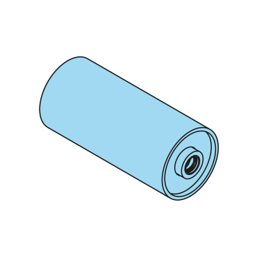 400110 - ACTS-Stahlrolle, 30-133-290/300mm, durchgehendes Rohr, Messingbuchse - Übersicht