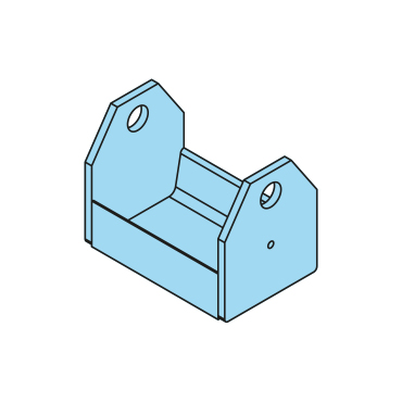 400230 - Rollenbock, d=31mm, für H=200mm, l=192mm, Seitenblech t=10mm - Übersicht