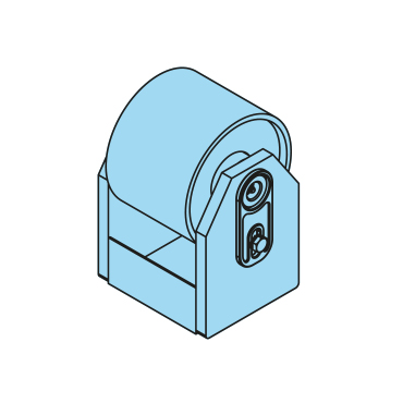 400340 - Stahlrolle komplett, 40-159-120/130mm, H=240mm, Achsschmierung, Messingbuchse - Übersicht
