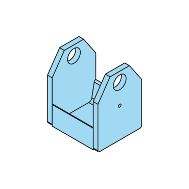 400370 - Rollenbock, d=41mm, für H=240mm, l=132mm, Seitenblech t=15mm - Übersicht