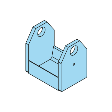 400470 - Rollenbock, d=41mm, für H=240mm, l=162mm, Seitenblech t=15mm - Übersicht