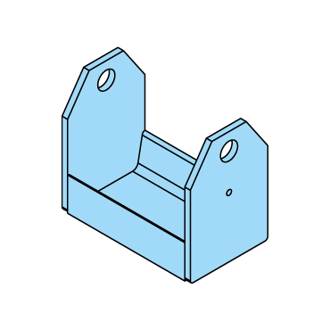 400531 - Rollenbock, d=31mm, für H=240mm, l=212mm, Seitenblech t=10mm - Übersicht