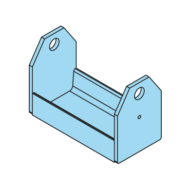 400630 - Rollenbock, d=31mm, für H=240mm, l=262mm, Seitenblech t=10mm - Übersicht