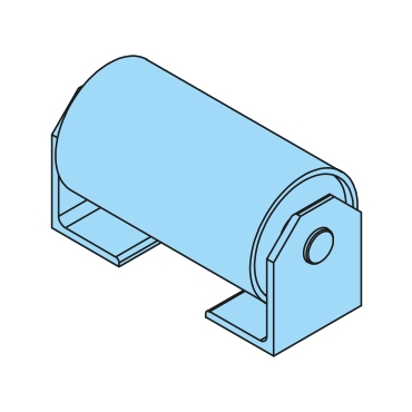 400811 - Stahlrolle komplett, 40-159-290/300mm, H=190mm, durchgehendes Innenrohr - Übersicht
