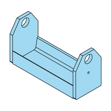 400929 - Rollenbock, d=41mm, für H=240mm, l=332mm, Seitenblech t=15mm - Übersicht