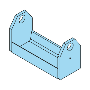 400930 - Rollenbock, d=41mm, für H=240mm, l=312mm, Seitenblech t=15mm - Übersicht