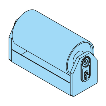 401001 - Stahlrolle komplett, 40-159-310/335mm, H=220mm, durchgehendes Rohr, Achsschmierung, Messingbuchse - Übersicht