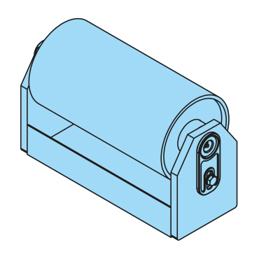 401002 - Stahlrolle komplett, 40-159-310/335mm, H=240mm, durchgehendes Rohr, Achsschmierung, Messingbuchse - Übersicht