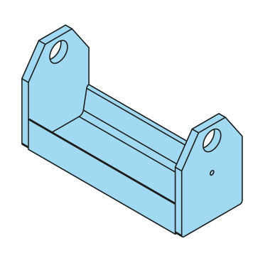 401003 - Rollenbock, d=41mm, für H=240mm, l=340mm, Seitenblech t=15mm - Übersicht