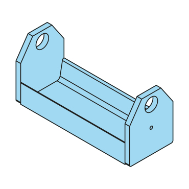 401004 - Rollenbock, d=41mm, für H=220mm, l=337mm, Seitenblech t=15mm - Übersicht