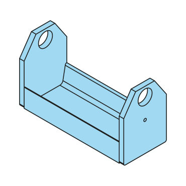 401270 - Rollenbock, d=46mm, für H=240mm, l=312mm, Seitenblech t=15mm - Übersicht