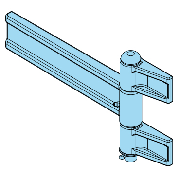 451080 - Scharnier, 35x208mm, links, geschmiedet, schwere Ausführung, Buchsenschmierung - Übersicht