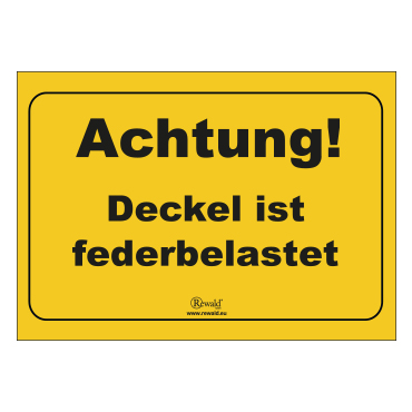 PVC Aufkleber Deckel ist federbelastet