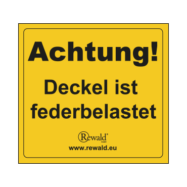 PVC Aufkleber Deckel ist federbelastet
