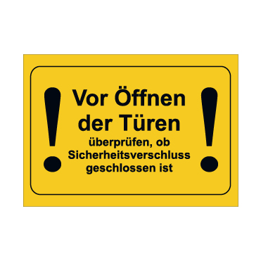 PVC Aufkleber Vor öffnen der Türen