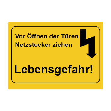 459213 - PVC Aufkleber “Netzstecker ziehen”, 210x150mm, 2 Stück/Bogen - Übersicht