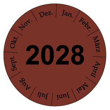 PVC Prüfplakette 2028