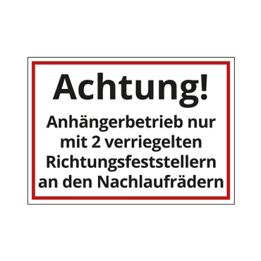 PVC Aufkleber nur mit verriegelten Richtungsfeststellern