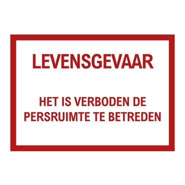 459261 - PVC Aufkleber levensgevaar - persruimte, 297x210mm - Übersicht