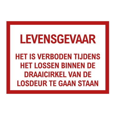 459262 - PVC Aufkleber levensgevaar - draaicirkel, 297x210mm - Übersicht