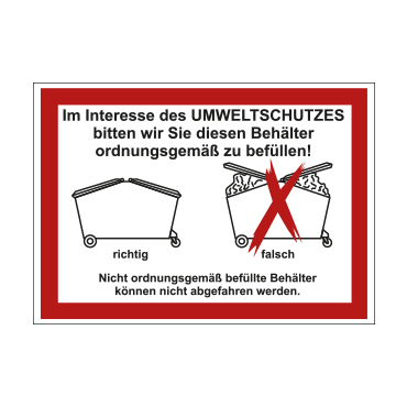 PVC Aufkleber Im Interesse des Umweltschutzes