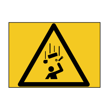 PVC Aufkleber Warnung vor herabfallenden Gegenständen