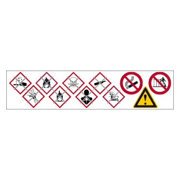 PVC Aufkleber Warnhinweise für Müllpressen