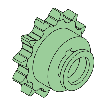 Motor-Kettenrad komplett