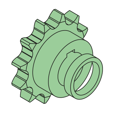 Motor-Kettenrad komplett