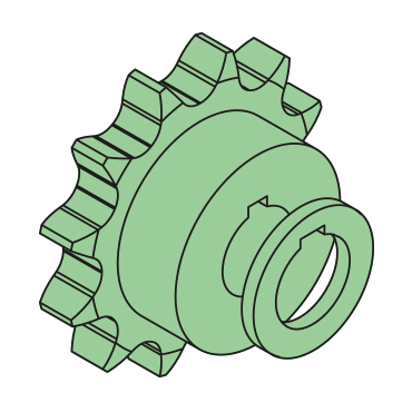Drillhaken-Kettenrad komplett