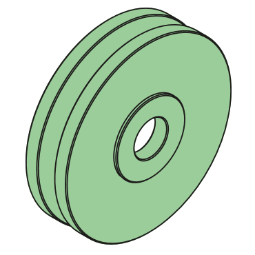 467721 - Drahtführungsrolle, 20-101-27mm, PA6, mit Lager, Typ BOA - Übersicht