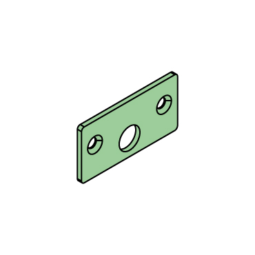 46950505 - Halteplatte, verzinkt, 70x35x3mm, Typ DIXI - Übersicht